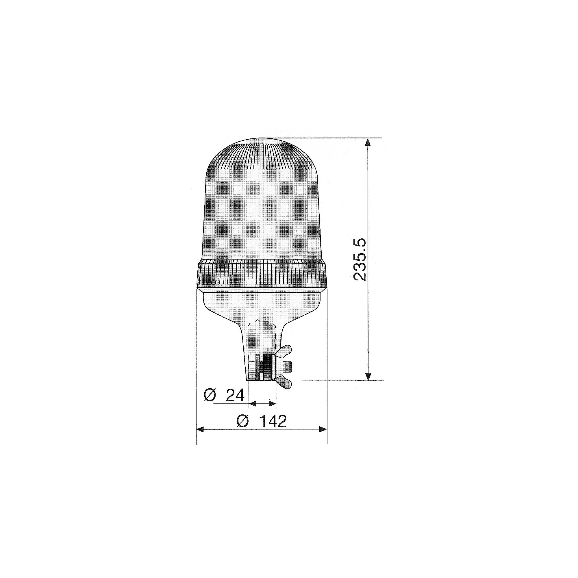 RCV9920 Amber Halogen Beacon with Magnetic Mount tech diagram